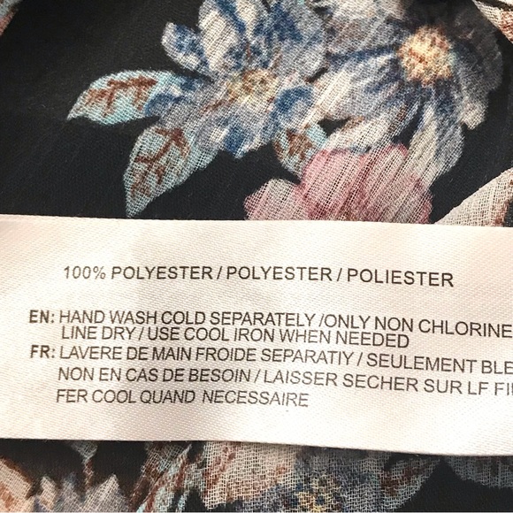 Band of Gypsies Floral Kimono Duster Black Pink Flare Split Bell Sleeves… - Picture 9 of 12